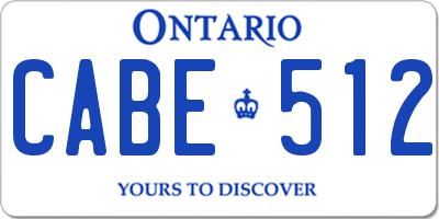 ON license plate CABE512