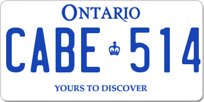 ON license plate CABE514