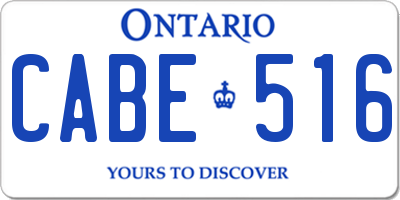 ON license plate CABE516