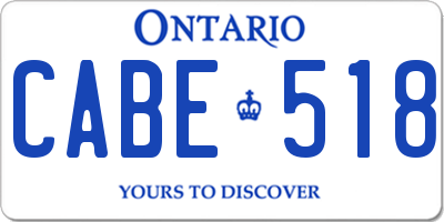 ON license plate CABE518