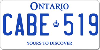 ON license plate CABE519