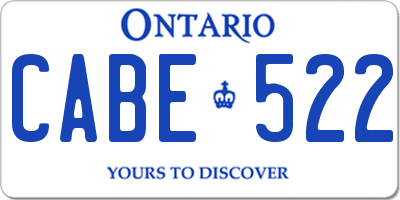 ON license plate CABE522