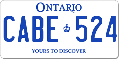 ON license plate CABE524