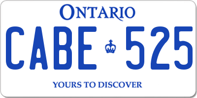 ON license plate CABE525