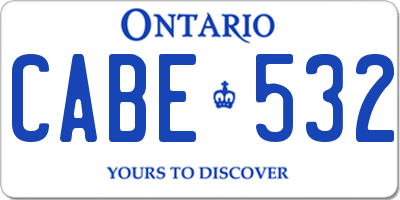 ON license plate CABE532