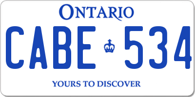 ON license plate CABE534