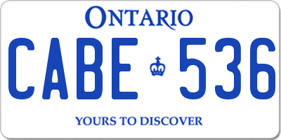 ON license plate CABE536