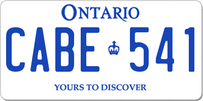 ON license plate CABE541