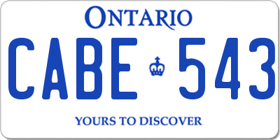 ON license plate CABE543