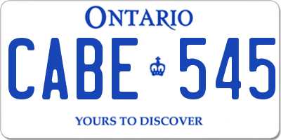 ON license plate CABE545