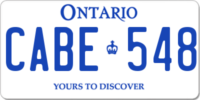 ON license plate CABE548