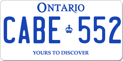 ON license plate CABE552