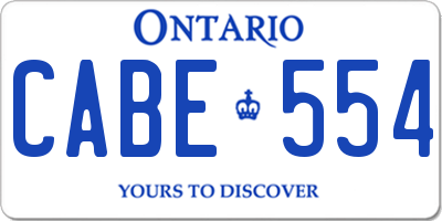 ON license plate CABE554