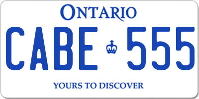 ON license plate CABE555