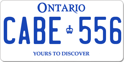 ON license plate CABE556