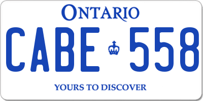 ON license plate CABE558