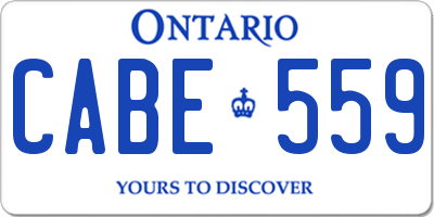 ON license plate CABE559