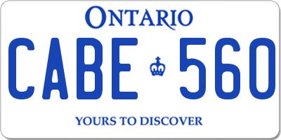 ON license plate CABE560