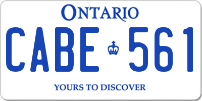 ON license plate CABE561