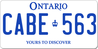 ON license plate CABE563