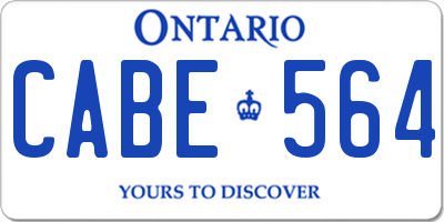 ON license plate CABE564