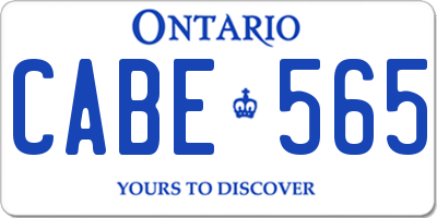 ON license plate CABE565