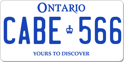 ON license plate CABE566