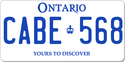 ON license plate CABE568