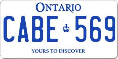 ON license plate CABE569