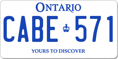 ON license plate CABE571