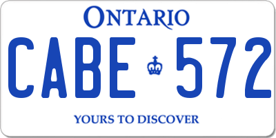 ON license plate CABE572