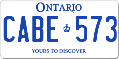 ON license plate CABE573