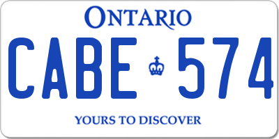 ON license plate CABE574