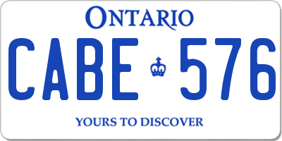 ON license plate CABE576