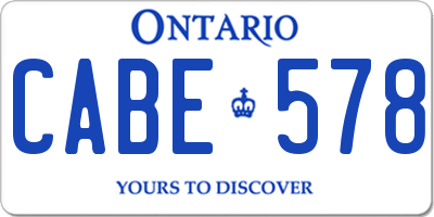 ON license plate CABE578