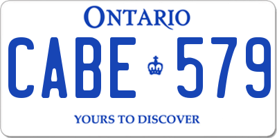 ON license plate CABE579