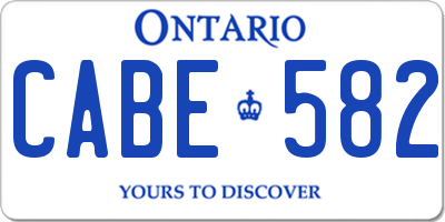 ON license plate CABE582