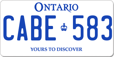 ON license plate CABE583