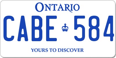 ON license plate CABE584