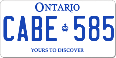 ON license plate CABE585