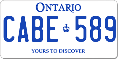 ON license plate CABE589