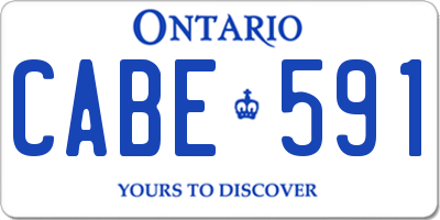 ON license plate CABE591