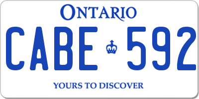 ON license plate CABE592