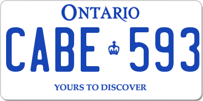 ON license plate CABE593