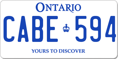 ON license plate CABE594