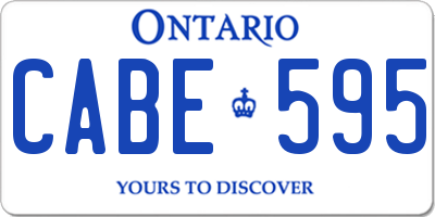 ON license plate CABE595