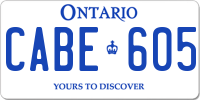 ON license plate CABE605