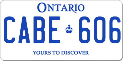 ON license plate CABE606