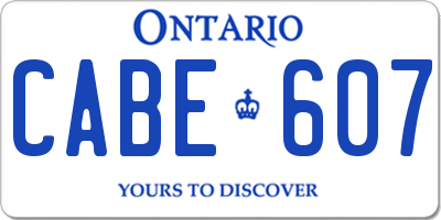 ON license plate CABE607