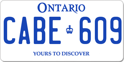 ON license plate CABE609